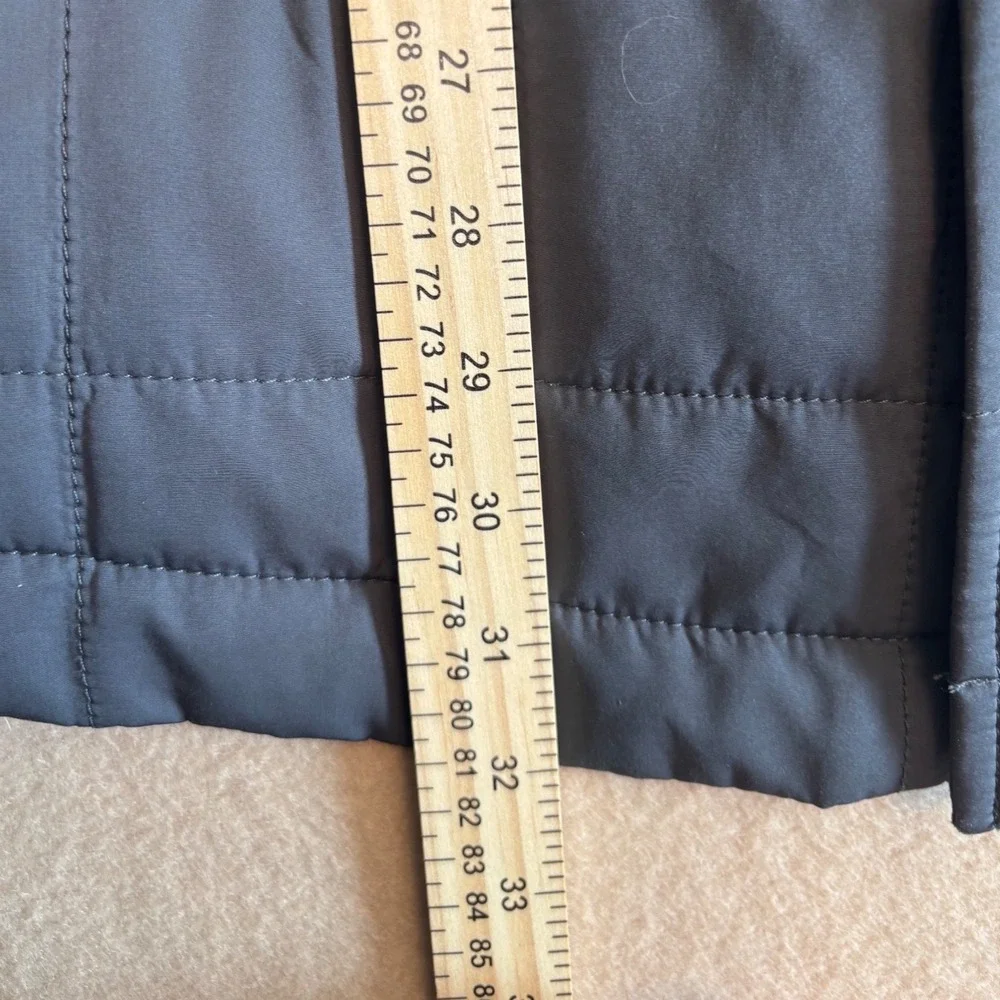 Banana Republic Mens XL Quilted Field Jacket Gray Double Breasted Puffer Coat